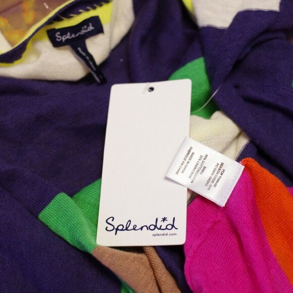 Splendid Cotton Linen Colorblock Open Asymmetrical Cardigan Size:S - Picture 5 of 5